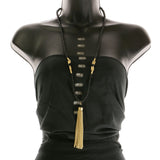 Mi Amore Beaded-Necklace Black/Gold-Tone