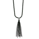 Mi Amore Adjustable Long-Necklace Black