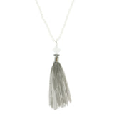 Mi Amore Adjustable Long-Necklace Blue/Silver-Tone