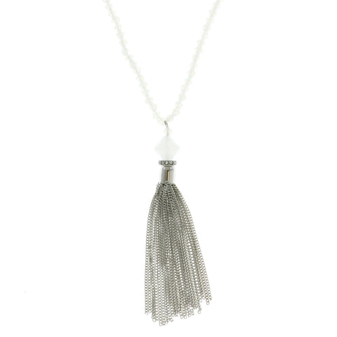 Mi Amore Adjustable Long-Necklace Blue/Silver-Tone