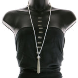 Mi Amore Adjustable Long-Necklace Blue/Silver-Tone