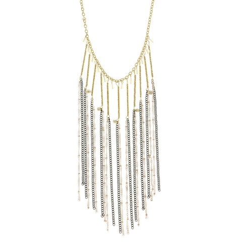 Mi Amore Tassels Adjustable Statement-Necklace Multicolor & Gold-Tone