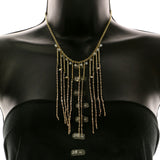 Mi Amore Tassels Adjustable Statement-Necklace Multicolor & Gold-Tone