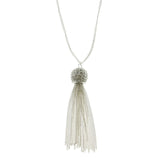 Mi Amore Tassels Adjustable Pendant-Necklace Silver-Tone