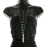 Mi Amore Tassels Adjustable Pendant-Necklace Silver-Tone