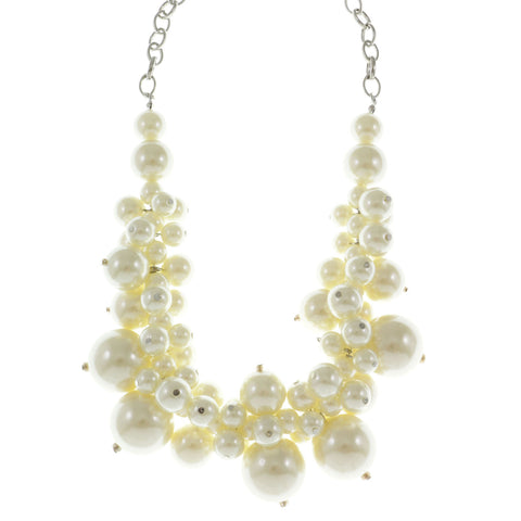 Mi Amore Statement-Necklace White/Silver-Tone