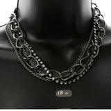 Mi Amore Adjustable Layered-Necklace Silver-Tone