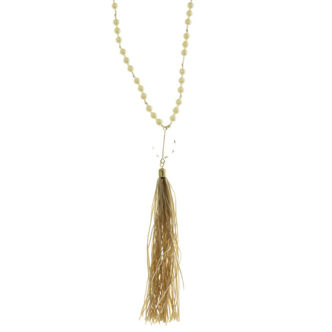 Mi Amore Long-Necklace White/Gold-Tone
