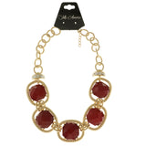 Mi Amore Adjustable Statement-Necklace Gold-Tone/Red