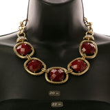 Mi Amore Adjustable Statement-Necklace Gold-Tone/Red