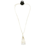 Mi Amore Adjustable Long-Necklace Gold-Tone/White
