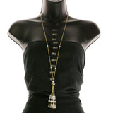 Mi Amore Adjustable Long-Necklace Gold-Tone/White