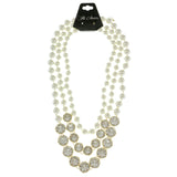 Mi Amore Adjustable Layered-Necklace White/Gold-Tone