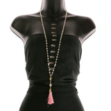 Mi Amore Tassel Long-Necklace Pink/Gold-Tone