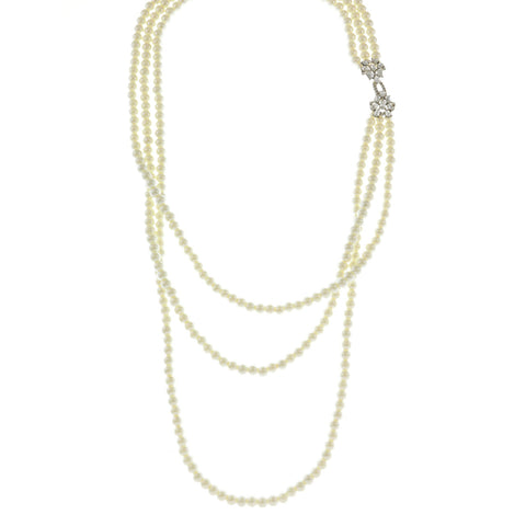Mi Amore Layered-Necklace White/Gold-Tone