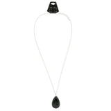 Mi Amore Adjustable Necklace-Earring-Set Black/Silver-Tone