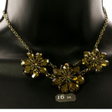 Mi Amore Flowers Adjustable Statement-Necklace Multicolor & Gold-Tone