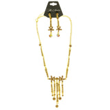 Mi Amore Flower Adjustable Necklace-Earring-Set Gold-Tone