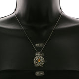 Mi Amore Necklace-Earring-Set Silver-Tone/Orange