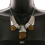 Mi Amore Adjustable Statement-Necklace Silver-Tone/Brown
