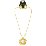Mi Amore Necklace-Earring-Set Gold-Tone/White