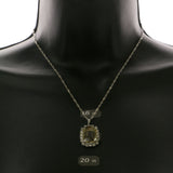 Mi Amore Matching Ring Necklace-Earring-Set Green/Silver-Tone