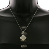 Mi Amore Necklace-Earring-Set Silver-Tone/White