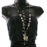 Mi Amore Heart Butterfly Pendant-Necklace Multicolor & Silver-Tone