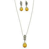 Mi Amore Necklace-Earring-Set Orange/Silver-Tone