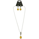 Mi Amore Necklace-Earring-Set Orange/Silver-Tone
