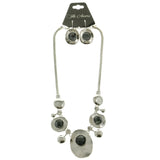 Mi Amore Necklace-Earring-Set Silver-Tone/Black