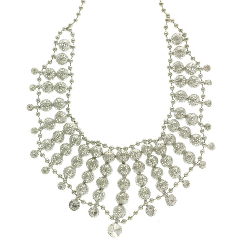 Mi Amore Adjustable Bib-Necklace Silver-Tone