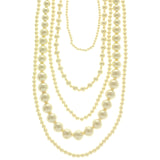 Mi Amore Adjustable Layered-Necklace White/Silver-Tone