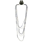 Mi Amore Adjustable Long-Necklace Blue/Silver-Tone