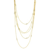 Mi Amore Leaves Adjustable Layered-Necklace Gold-Tone