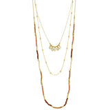 Mi Amore Leaves Adjustable Long-Necklace Multicolor & Gold-Tone