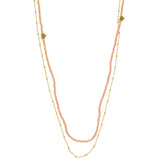 Mi Amore Star Adjustable Long-Necklace Pink & Gold-Tone