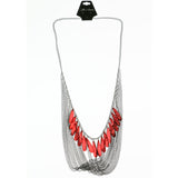 Mi Amore Statement-Necklace Silver-Tone/Red