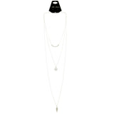 Mi Amore Leaf Snowflake Adjustable Long-Necklace Silver-Tone