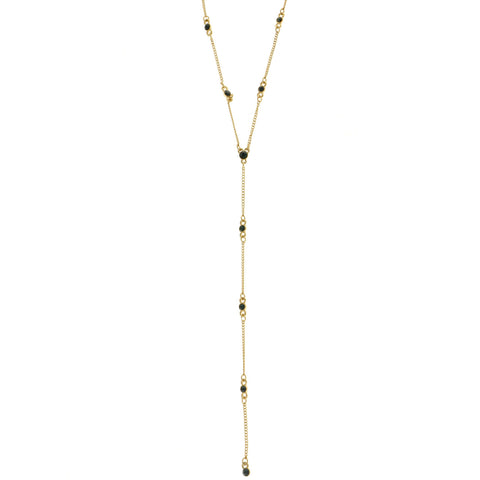 Mi Amore Adjustable Y-Necklace Gold-Tone/Blue