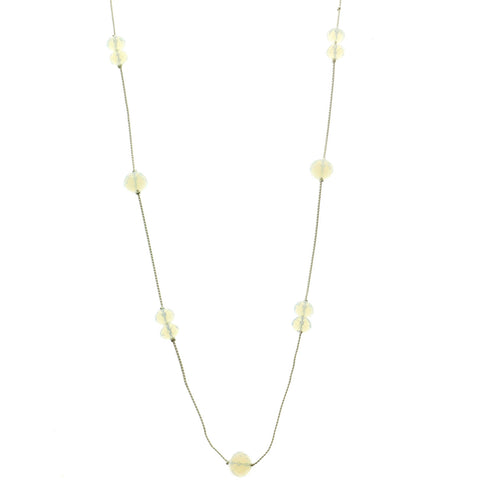Mi Amore Adjustable Long-Necklace Silver-Tone/White