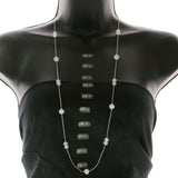 Mi Amore Adjustable Long-Necklace Silver-Tone/White