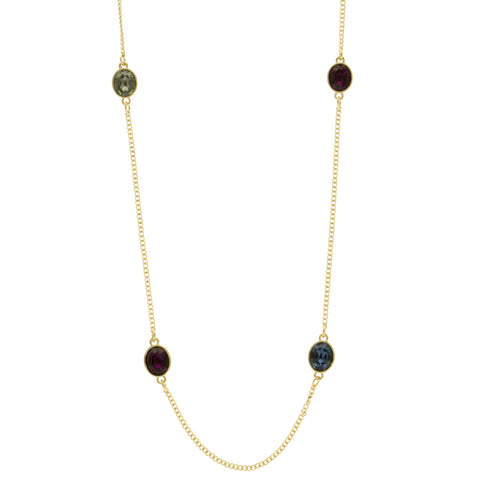 Mi Amore Adjustable Long-Necklace Multicolor/Gold-Tone