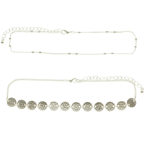 Mi Amore Adjustable Multiple-Necklace-Set Silver-Tone
