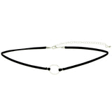 Mi Amore Adjustable Choker-Necklace Black/Silver-Tone