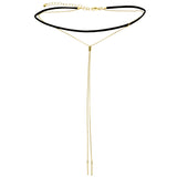Mi Amore Adjustable Choker-Necklace Gold-Tone/Black