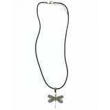 Mi Amore Dragonfly Adjustable Pendant-Necklace Black & Silver-Tone