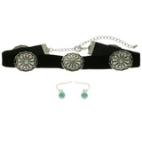 Mi Amore Necklace-Earring-Set Silver-Tone/Black