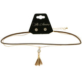 Mi Amore Tassel Necklace-Earring-Set Gold-Tone/Brown