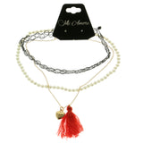 Mi Amore Heart Multiple-Necklace-Set Gold-Tone/Red